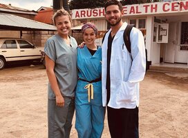 Medical Volunteers outside a Health center