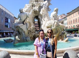 Students at the Trevi Fountain