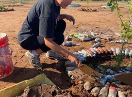 Environmental Conservation & Ecobricking volunteer doing an upcycling initiative