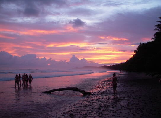 Setting Sun Over Beautiful Ccean