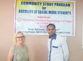 Emily Braley, graduate student of University of Florida and Prabin Khanal, Executive Director of PISC-Nepal. She came as a volunteer under Community Study Program