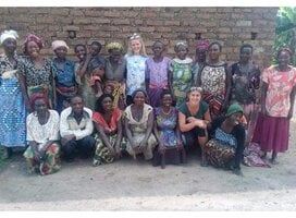 Small holder farmers with Volunteers from UK