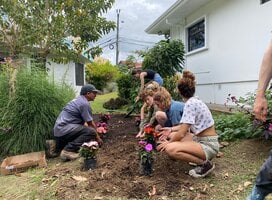 Garden work at Veritas
