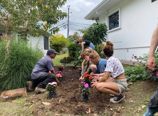 Garden work at Veritas