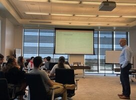 Professional training session with interns