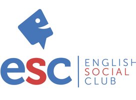 Blue logo with blue and red text advertising the company name