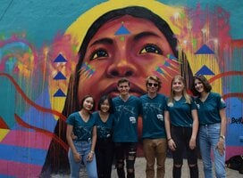 exchange students enjoying their time together on program in Colombia