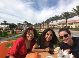 exchange students enjoying nice weather in Egypt