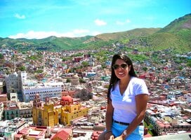 Female participant in front of view over Guanajuato city