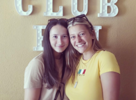 Two American au pairs enjoying summer in Spain