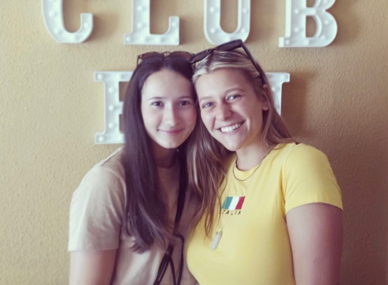 Two American au pairs enjoying summer in Spain