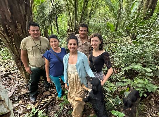 Visiting a botanical garden in the jungle with another 4 people