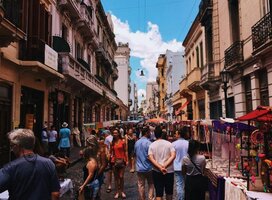 Students walking the streets of Buenos Aires