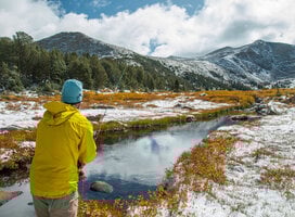 A student tries their hand at fly fishing