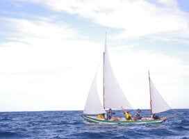 A NOLS sailboat on the sea