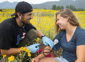 NOLS students practice their medical skills in the field