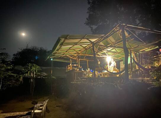 Our kitchen has the best moon view