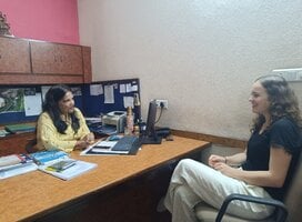 Intern discussing with supervisor in India
