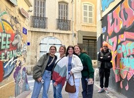 Students posing in Nice