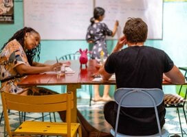 Student learning spanish in La Calle Merida