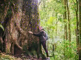 Student with Roble 