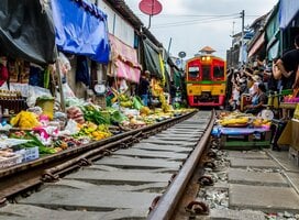 Mae Klong Folding Umbrella Railway Market