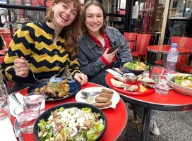 Dining at a French restaurant