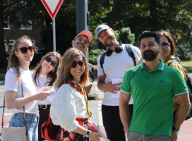 A teacher and students during a Field Trip