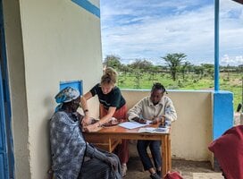 Volunteers Performing Health Check in Kenya