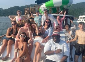 junk boat party with teachers in hong kong
