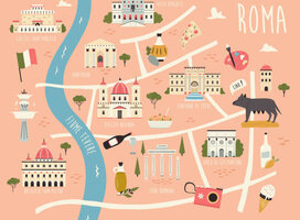 Map of Rome, Italy