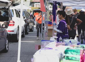 Volunteers distribute vital supplies