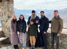 the team at a local monastery 
