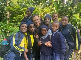 The photo describing feels of volunteer and the kids in our school 