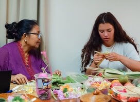 Cultural workshop and lecture about the philosophy of Canangsari offerings