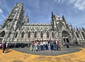 Students at Basilica in Quito