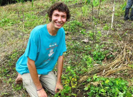Reforestation Intern Planting Trees