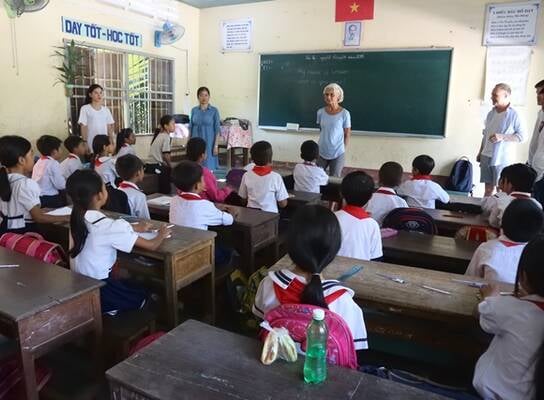 At primary school 