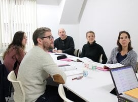 International students learning Japanese 
