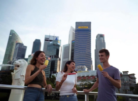 EF students exploring the city center of Singapore