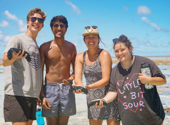 Students on the Great Barrier Reef