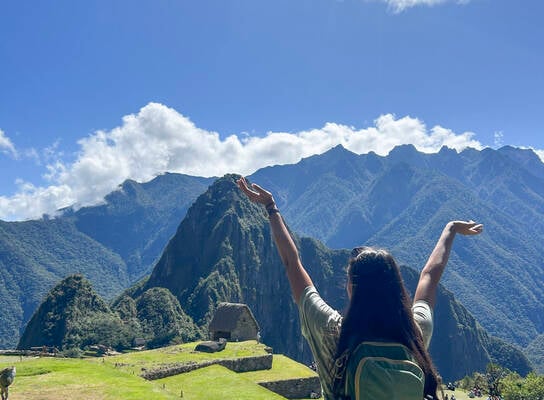 Participant Happy to see Machu Picchu.