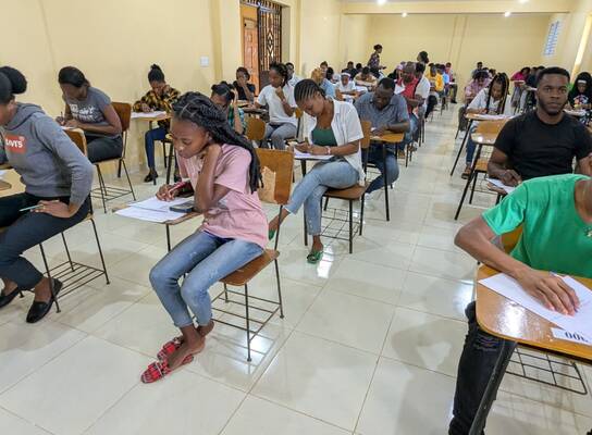 University of Fondwa students sitting for final exams