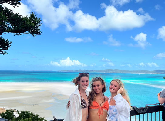 Three women by the beach