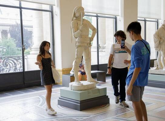 High school participants at museum in France