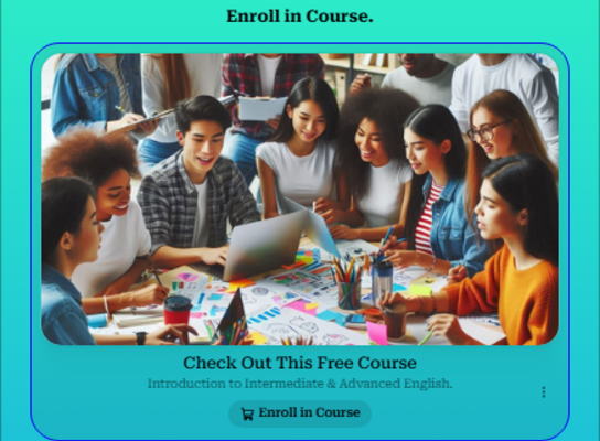Free course on Intermediate and Advanced English.