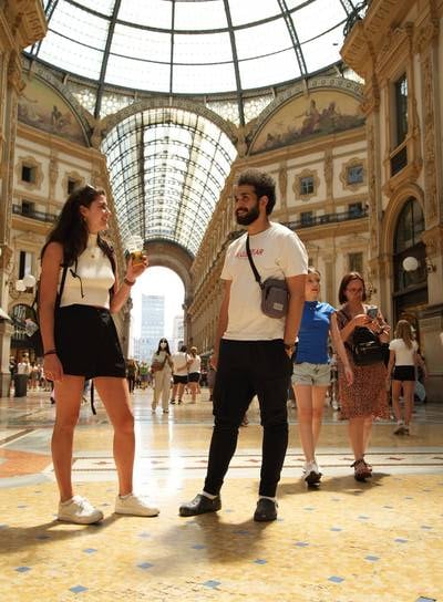 Students Exploring Milan Together at Galleria Vittorio Emanuele II