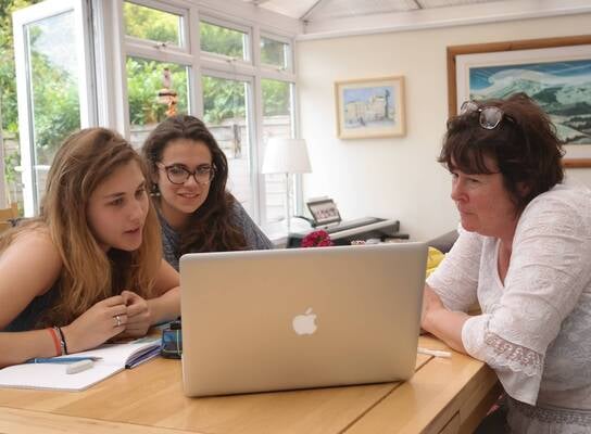 homestay students with teacher