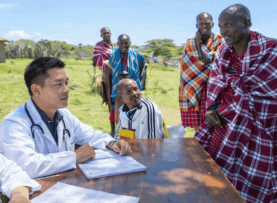 interns participating on a field medical outreach in Moshi