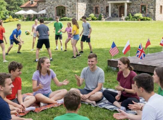 Playing at camp